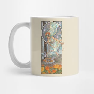 Lady of October with Opal and Marigolds Spirit Shrine Goddess Mucha Inspired Birthstone Series Mug